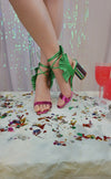 BAMBOLA GREEN FRILL HEELS