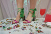 BAMBOLA GREEN FRILL HEELS