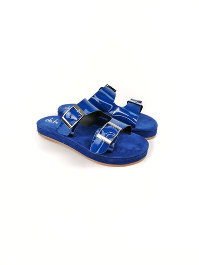 BROOKE BLUE FLATFORM SANDALS