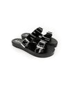 BROOKE BLACK FLATFORM SANDALS