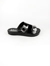 BROOKE BLACK FLATFORM SANDALS