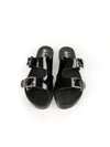 BROOKE BLACK FLATFORM SANDALS