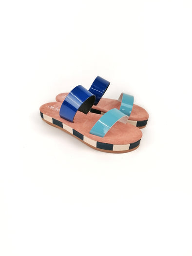 DIOPE BLUE FLATFORM SANDALS