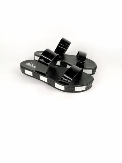DIOPE BLACK FLATFORM SANDALS