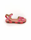 YOLANDA RED/PINK FLATFORM SANDALS