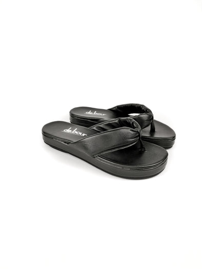 AURORA BLACK FLATFORM SANDALS