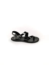 NIOVE BLACK LEATHER SANDALS