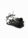 RENATA BLACK LEATHER SANDALS