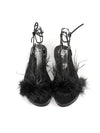 RENATA BLACK LEATHER SANDALS