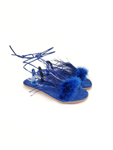 RENATA BLUE LEATHER SANDALS