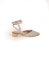 SIENNA RAFFIA/SUEDE BEIGE LACE-UP MULES