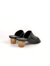 ELEONOR BLACK SHORT HEEL MULES