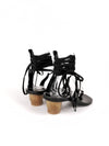 HERMIONE BLACK LACE-UP SHORT HEELS