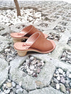 ELEONOR LIGHT BROWN SHORT HEEL MULES