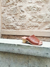 ELEONOR LIGHT BROWN SHORT HEEL MULES