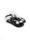 ALETHEA BLACK LEATHER SANDALS