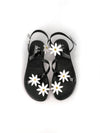 ALETHEA BLACK LEATHER SANDALS