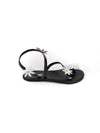 ALETHEA BLACK LEATHER SANDALS