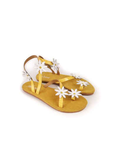 ALETHEA YELLOW LEATHER SANDALS