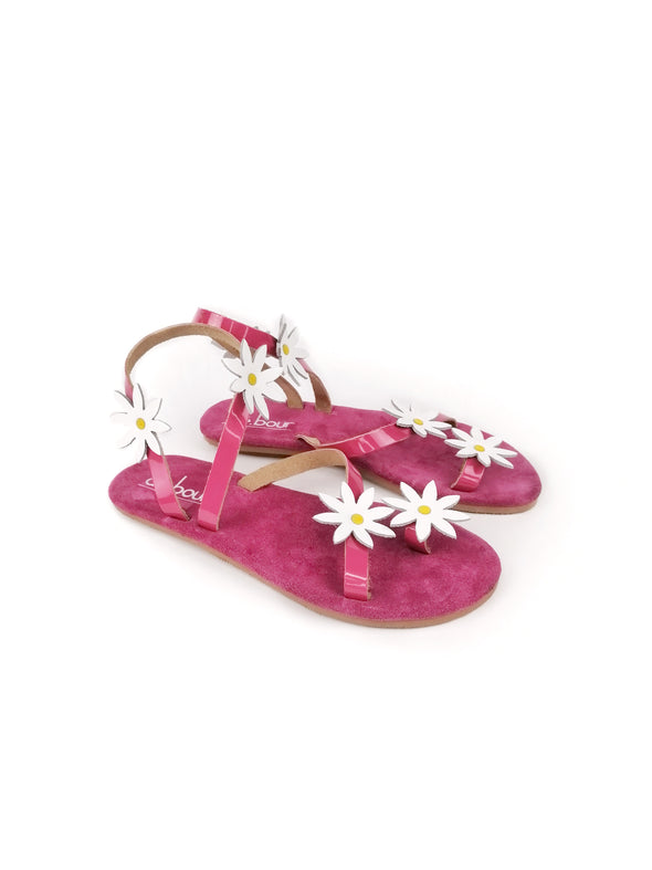 ALETHEA FUCHSIA LEATHER SANDALS