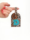 SNAKE/ METALLIC BLUE TRAVEL TAG