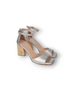 BIANCA SILVER METALLIC LEATHER HEELS (8,5cm)