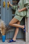 BROOKE BLUE FLATFORM SANDALS