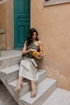 AMELIA JUTE LEATHER SANDALS