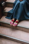 DIOPE RED/PINK FLATFORM SANDALS