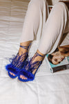 RENATA BLUE LEATHER SANDALS