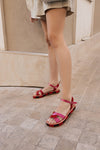 YOLANDA RED/PINK FLATFORM SANDALS