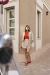 YOLANDA RED/PINK FLATFORM SANDALS