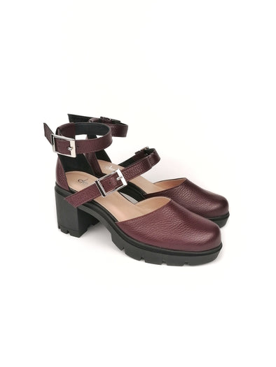 CLEMENCE BORDEAUX RUBBER HEELS (7,5cm)