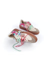 NOEMI PEACH LEATHER & FABRIC LEATHER SNEAKERS