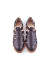 MATILDA BROWN LEATHER RUBBER FLATS