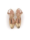 LIBERTY GOLD LEATHER BLOCK HEELS (8,5cm)