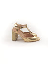 LIBERTY GOLD LEATHER BLOCK HEELS (8,5cm)