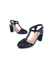 TIFFANY BLACK GLITTER T-STRAP HEELS (8,5cm)