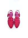 PHOENIX RED LEATHER FISHERMAN FLATS