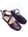 YUKI TABI BROWN LEATHER RUBBER FLATS
