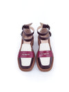 CASSIDY BROWN/ WINE RED STRAPPY MOCASSINS