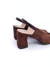 LINDA BROWN LEATHER SLINGBACK PUMPS (6,5cm)