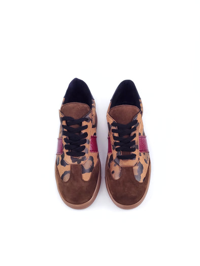 LIZA LEOPARD PRINT LEATHER SNEAKERS