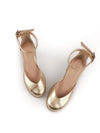 FIONA GOLD LEATHER RUBBER HEELS (7,5cm)