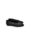 EDITH BLACK LEATHER & SUEDE BALLERINAS