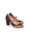RAPHAELA PURPLE SUEDE & GOLD GLITTER HEELS (8,5cm)
