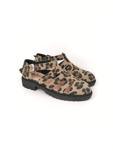 MATILDA LEOPARD RUBBER FLATS