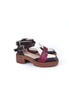 CASSIDY BROWN/ WINE RED STRAPPY MOCASSINS