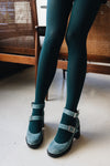 VERONICA DENIM BLUE SUEDE STRAPPY RUBBER HEELS (7,5cm)