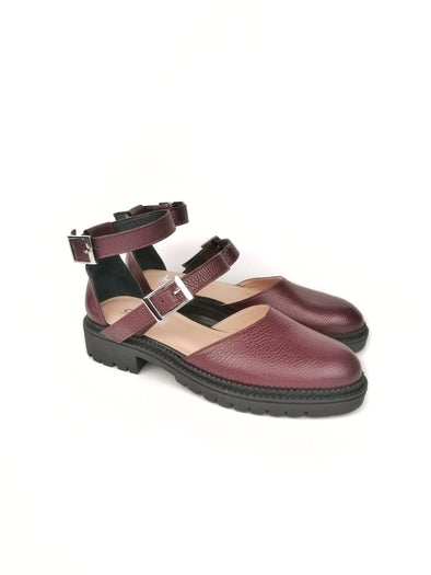 ELLIE BORDEAUX RUBBER FLATS